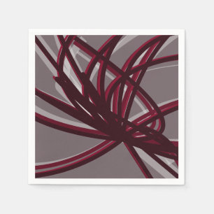 Gray & Burgund Abstrakte Ribbons Serviette