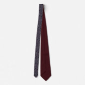 Gray Burgundy and Blue Floral Neck Tie Krawatte (Rückseite)
