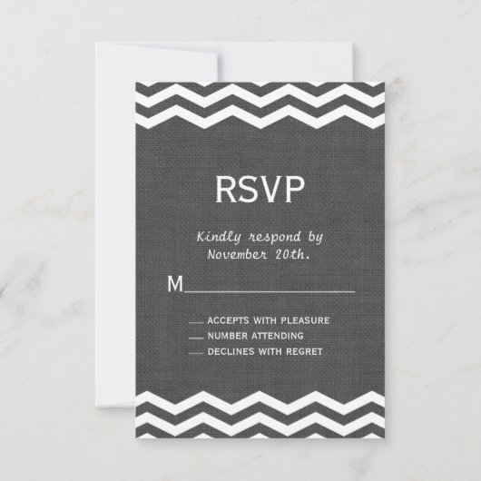 Gray Burlap UAWG RSVP Karte (Rückseite)