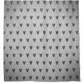Gray Burlap Whimsical Hearts Rustikales Bauernhaus Duschvorhang (Vorderseite)