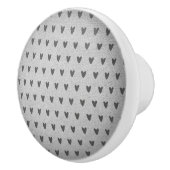 Gray Burlap Whimsical Hearts Rustikales Bauernhaus Keramikknauf (Rechts)