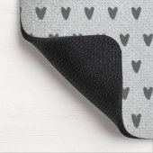 Gray Burlap Whimsical Hearts Rustikales Bauernhaus Mousepad (Ecke)
