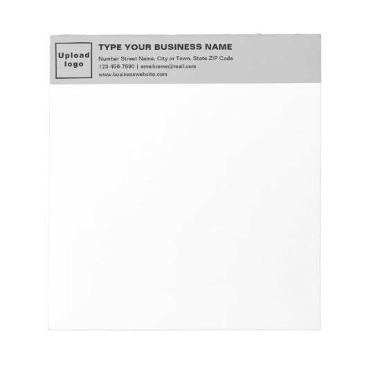 Gray Business Brand on Heading Small Notepad Notizblock (Vorderseite)