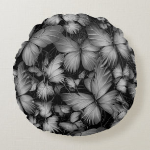 Gray Butterfells Print Rundes Kissen