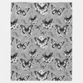 Gray Butterfly Muster Fleece Blanket (Vorderseite)