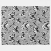 Gray Butterfly Muster Fleece Blanket (Vorderseite (Horizontal))