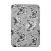 Gray Butterfly Pattern Badematte (Vorderseite Vertikal)