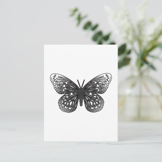 Gray Butterfly Postkarte (Stehend Vorderseite)