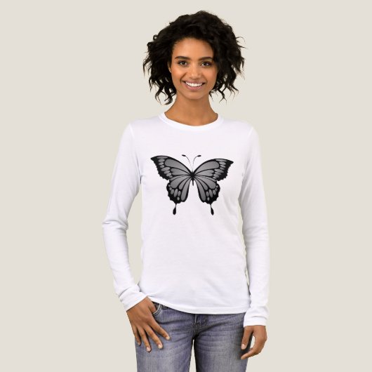 Gray Butterfly T-Shirt - Tri-Blend Shirt (Vorderseite voll)