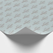 Gray Cactus Pattern Blue Geschenkpapier (Ecke)