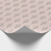 Gray Cactus Pattern Pink Geschenkpapier (Ecke)