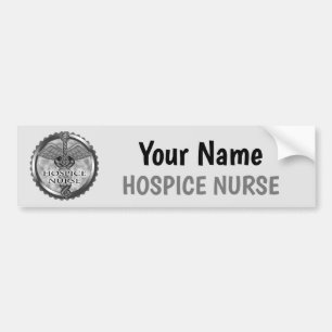 Gray caduceus Hospice Nurse Autoaufkleber