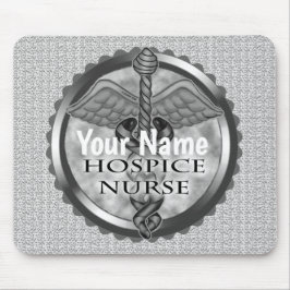 Gray caduceus Hospice Nurse Mousepad