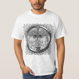 Gray caduceus Hospice Nurse T-Shirt