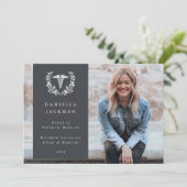 Gray Caduceus Medical School Abschluss Foto Ankündigung (Stehend Vorderseite)