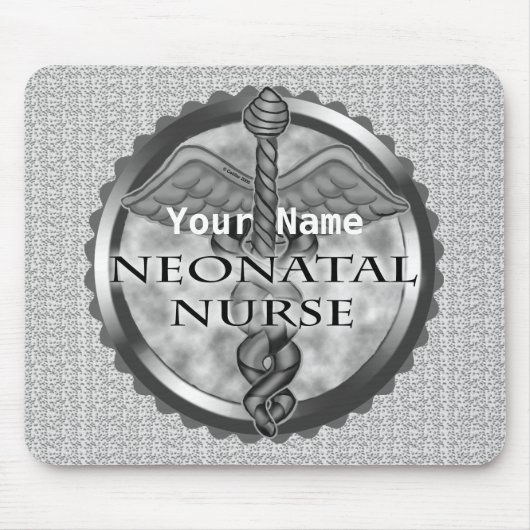 Gray caduceus Neonatal Nurse Mousepad (Vorne)