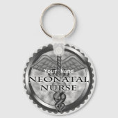 Gray caduceus Neonatal Nurse Schlüsselanhänger (Vorderseite)