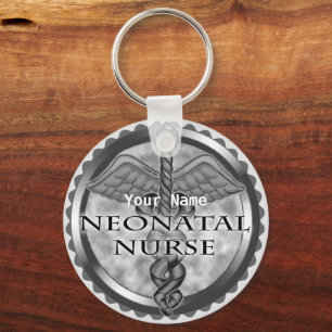 Gray caduceus Neonatal Nurse Schlüsselanhänger