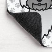 Gray Cairn Terrier Dog Illustration & Paws Muster Mousepad (Ecke)