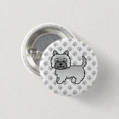 Gray Cairn Terrier Dog Niedlich Illustration Paws Button (Vorne & Hinten)