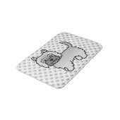 Gray Cairn Terrier Niedlich Cartoon Dog Badematte (Schrägansicht)
