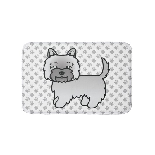 Gray Cairn Terrier Niedlich Cartoon Dog Badematte (Vorderseite)