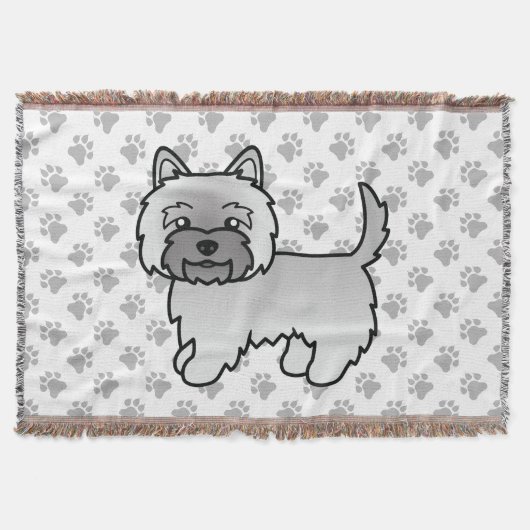 Gray Cairn Terrier Niedlich Cartoon Dog Decke (Vorderseite)