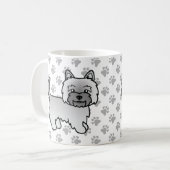 Gray Cairn Terrier Niedlich Cartoon Dog Kaffeetasse (Vorderseite Links)