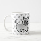 Gray Cairn Terrier Niedlich Cartoon Dog Kaffeetasse (Links)