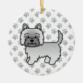Gray Cairn Terrier Niedlich Cartoon Dog Keramik Ornament (Vorne)