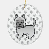 Gray Cairn Terrier Niedlich Cartoon Dog Keramik Ornament (Links)