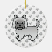 Gray Cairn Terrier Niedlich Cartoon Dog Keramik Ornament (Hinten)