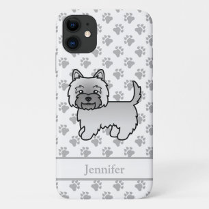 Gray Cairn Terrier Niedlich Cartoon Dog & Name Case-Mate iPhone Hülle