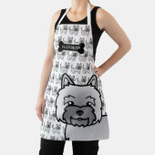 Gray Cairn Terrier Niedlich Cartoon Dog & Name Schürze (InSitu)