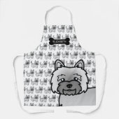 Gray Cairn Terrier Niedlich Cartoon Dog & Name Schürze (Vorderseite)