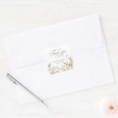 Gray Calligraphic Script Danke Heart Wedding Quadratischer Aufkleber (Umschlag)