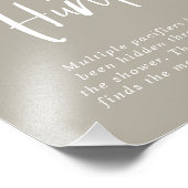 Gray Calligraphy Schnuller Hunt Baby Shooting Sign Fotodruck (Ecke)