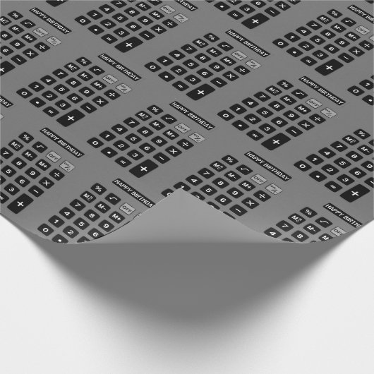 Gray Calulator Birthday Geschenkpapier (Ecke)
