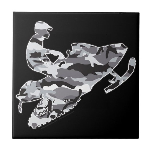 Gray Camoflage Snowmobiler Fliese (Vorderseite)