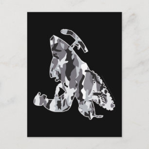 Gray Camoflage Snowmobiler Postkarte