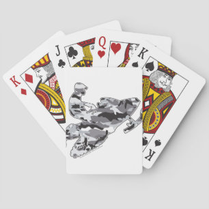 Gray Camoflage Snowmobiler Spielkarten