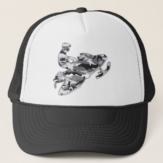 Gray Camoflage Snowmobiler Truckerkappe (Vorderseite)