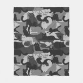 Gray Camouflage Cats Pattern Gray Kitty Cats Camou Fleecedecke (Vorderseite)