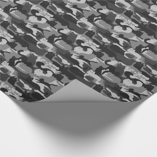 Gray Camouflage Cats Pattern Gray Kitty Cats Camou Geschenkpapier (Ecke)