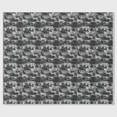 Gray Camouflage Cats Pattern Gray Kitty Cats Camou Geschenkpapier (Flach)