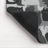 Gray Camouflage Cats Pattern Gray Kitty Cats Camou Mousepad (Ecke)