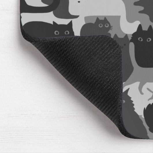 Gray Camouflage Cats Pattern Gray Kitty Cats Camou Mousepad (Ecke)