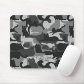 Gray Camouflage Cats Pattern Gray Kitty Cats Camou Mousepad (Mit Mouse)