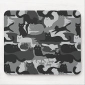 Gray Camouflage Cats Pattern Gray Kitty Cats Camou Mousepad (Vorne)