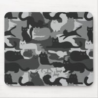 Gray Camouflage Cats Pattern Gray Kitty Cats Camou